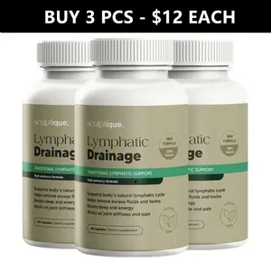 Sculptique Lymphatic Drainage Capsules - Supports Body's Natural Lymphatic Cycle Helps Remove Excess Fluids and Toxins - Supports Natural Lymphatic Cycle - Antioxidant & Detox Binder Supplement